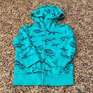 Jumping Beans green dinosaur zip hoodie, Sz 2T, good condition
